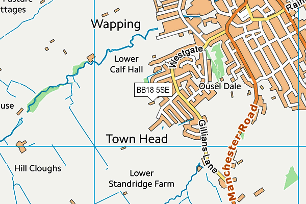 BB18 5SE map - OS VectorMap District (Ordnance Survey)