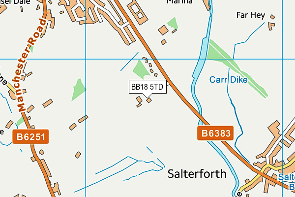 BB18 5TD map - OS VectorMap District (Ordnance Survey)