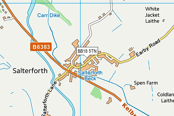 BB18 5TN map - OS VectorMap District (Ordnance Survey)
