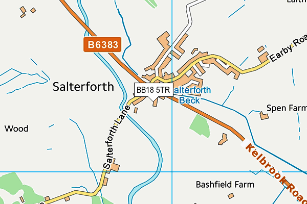 BB18 5TR map - OS VectorMap District (Ordnance Survey)