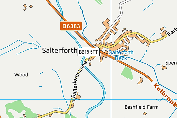 Salterforth Playing Fields map (BB18 5TT) - OS VectorMap District (Ordnance Survey)