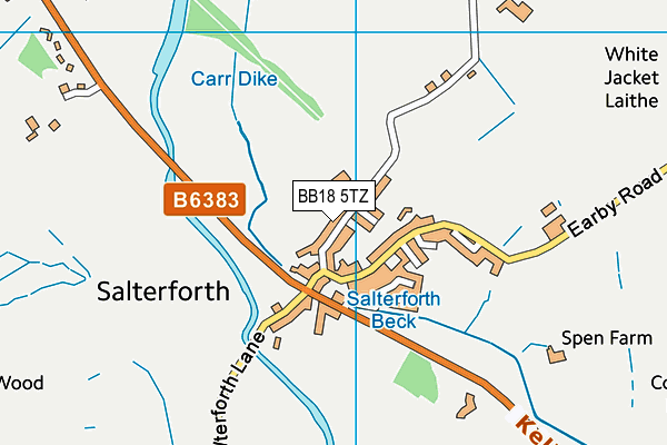 BB18 5TZ map - OS VectorMap District (Ordnance Survey)