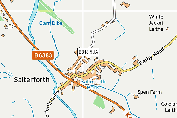 BB18 5UA map - OS VectorMap District (Ordnance Survey)