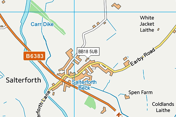 BB18 5UB map - OS VectorMap District (Ordnance Survey)