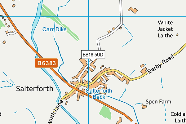 BB18 5UD map - OS VectorMap District (Ordnance Survey)
