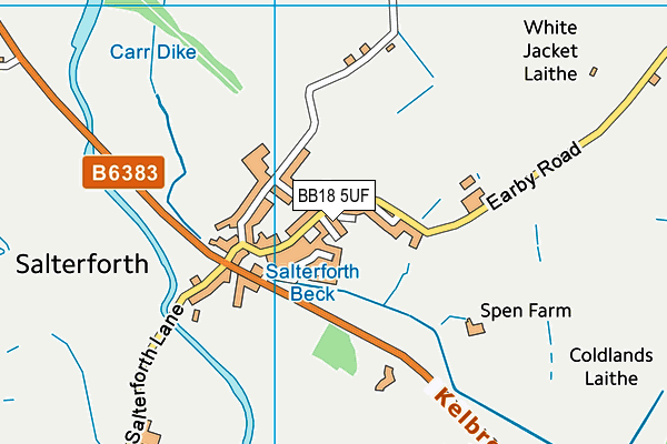 BB18 5UF map - OS VectorMap District (Ordnance Survey)