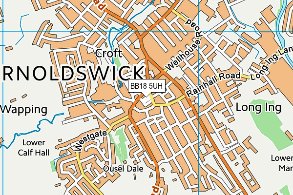 BB18 5UH map - OS VectorMap District (Ordnance Survey)