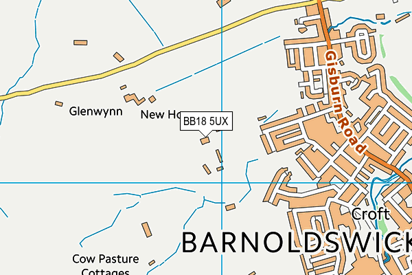 BB18 5UX map - OS VectorMap District (Ordnance Survey)
