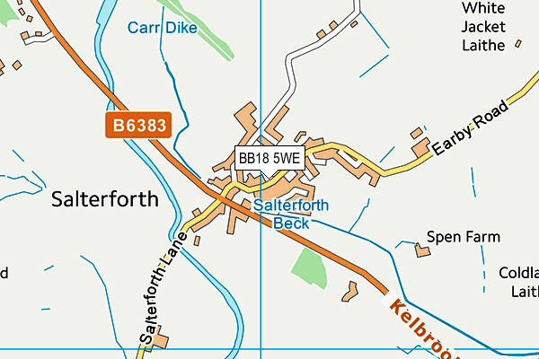BB18 5WE map - OS VectorMap District (Ordnance Survey)