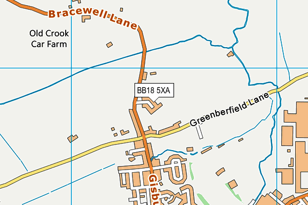 BB18 5XA map - OS VectorMap District (Ordnance Survey)