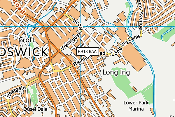 BB18 6AA map - OS VectorMap District (Ordnance Survey)