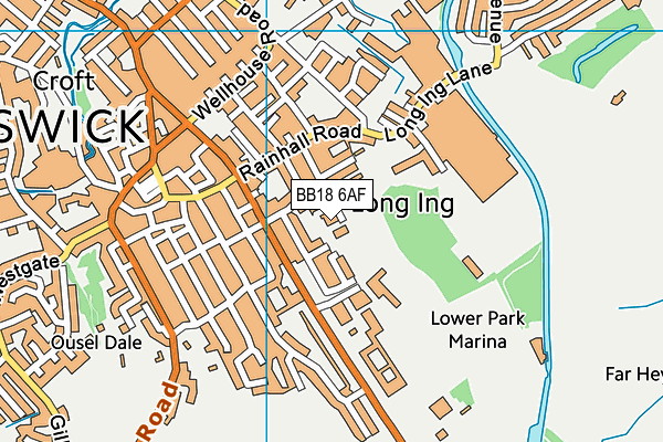 BB18 6AF map - OS VectorMap District (Ordnance Survey)