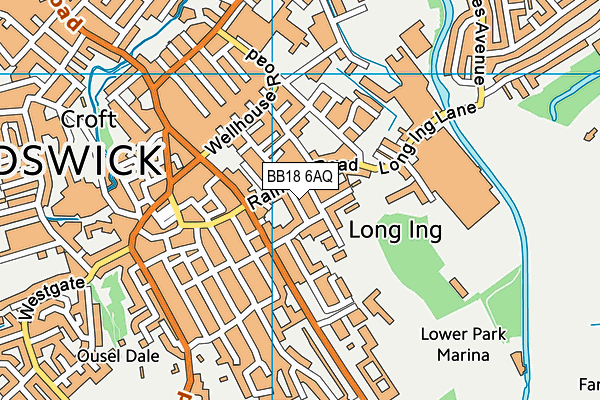 BB18 6AQ map - OS VectorMap District (Ordnance Survey)