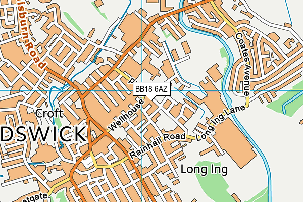 BB18 6AZ map - OS VectorMap District (Ordnance Survey)