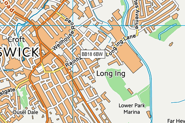 BB18 6BW map - OS VectorMap District (Ordnance Survey)