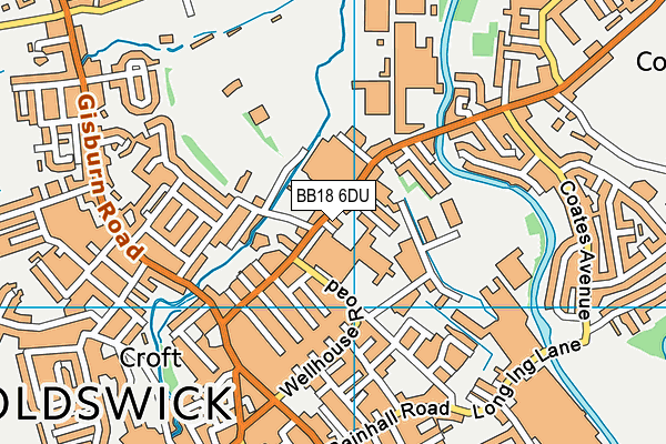 BB18 6DU map - OS VectorMap District (Ordnance Survey)