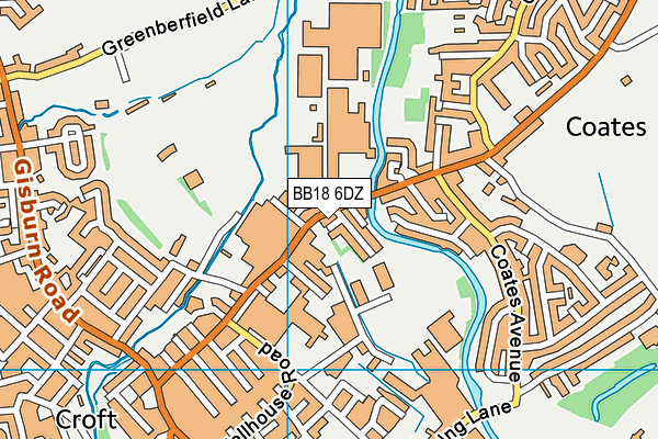 BB18 6DZ map - OS VectorMap District (Ordnance Survey)