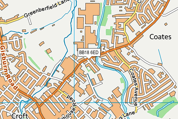 BB18 6ED map - OS VectorMap District (Ordnance Survey)