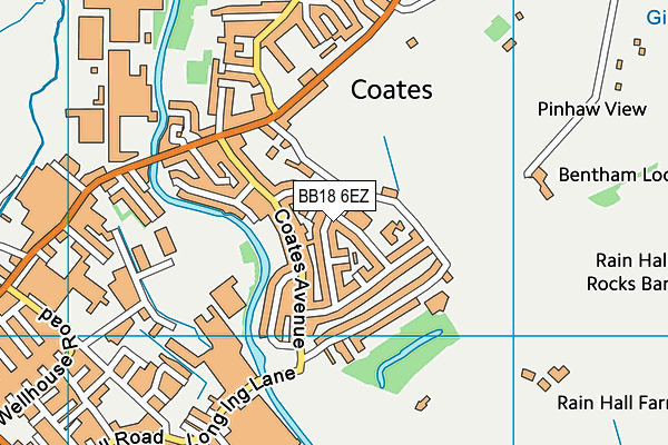 Coates Lane Primary School map (BB18 6EZ) - OS VectorMap District (Ordnance Survey)