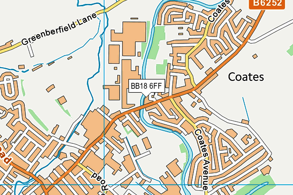 BB18 6FF map - OS VectorMap District (Ordnance Survey)