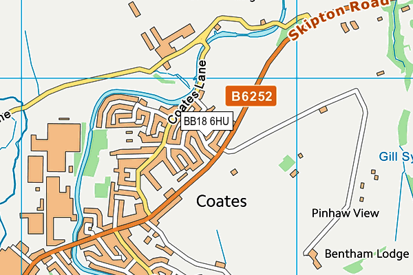 BB18 6HU map - OS VectorMap District (Ordnance Survey)