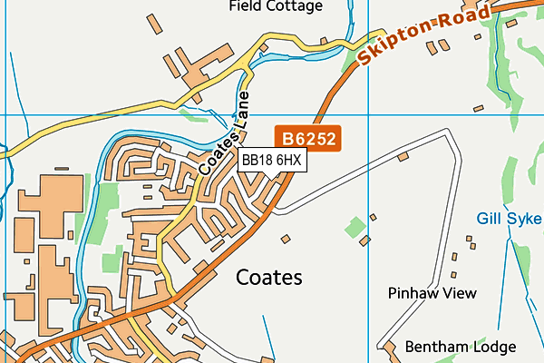 BB18 6HX map - OS VectorMap District (Ordnance Survey)