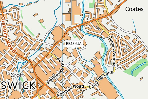 BB18 6JA map - OS VectorMap District (Ordnance Survey)