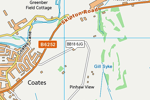 BB18 6JG map - OS VectorMap District (Ordnance Survey)
