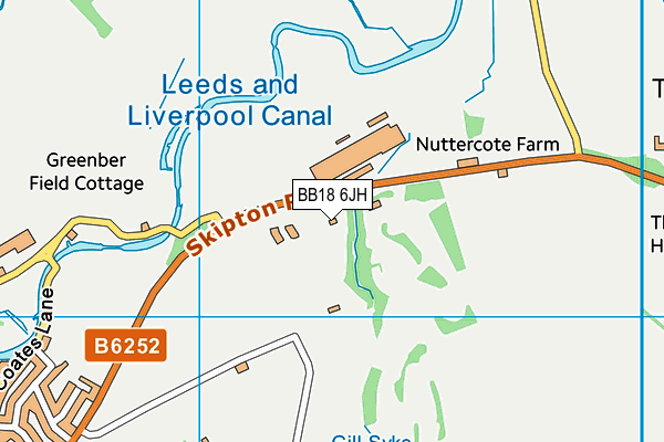 Ghyll Golf Club map (BB18 6JH) - OS VectorMap District (Ordnance Survey)