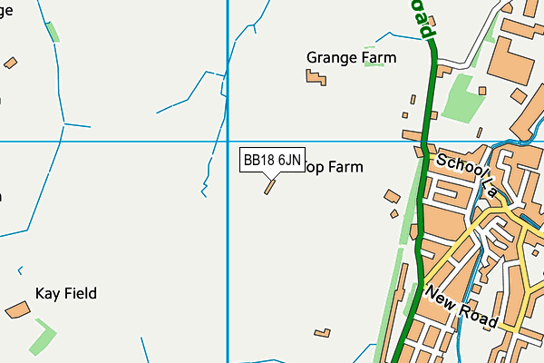 BB18 6JN map - OS VectorMap District (Ordnance Survey)