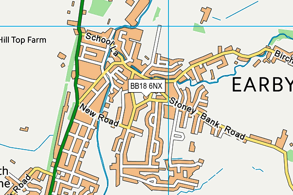 BB18 6NX map - OS VectorMap District (Ordnance Survey)