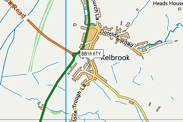 BB18 6TY map - OS VectorMap District (Ordnance Survey)