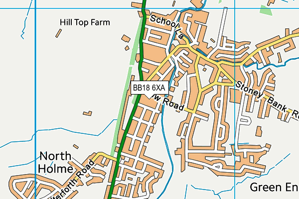 BB18 6XA map - OS VectorMap District (Ordnance Survey)