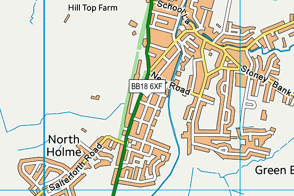 BB18 6XF map - OS VectorMap District (Ordnance Survey)