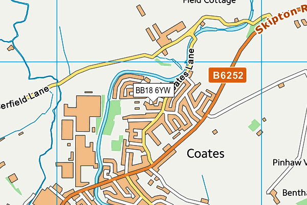 BB18 6YW map - OS VectorMap District (Ordnance Survey)