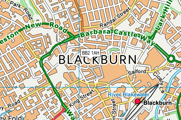 BB2 1AH map - OS VectorMap District (Ordnance Survey)