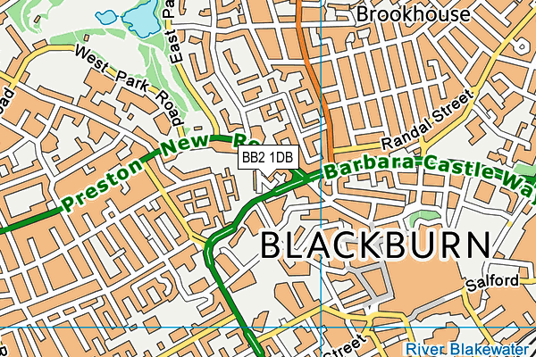 BB2 1DB map - OS VectorMap District (Ordnance Survey)