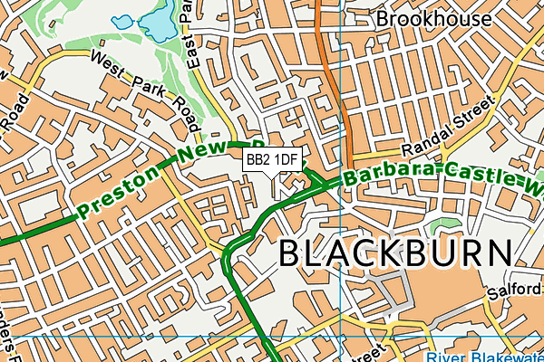 BB2 1DF map - OS VectorMap District (Ordnance Survey)