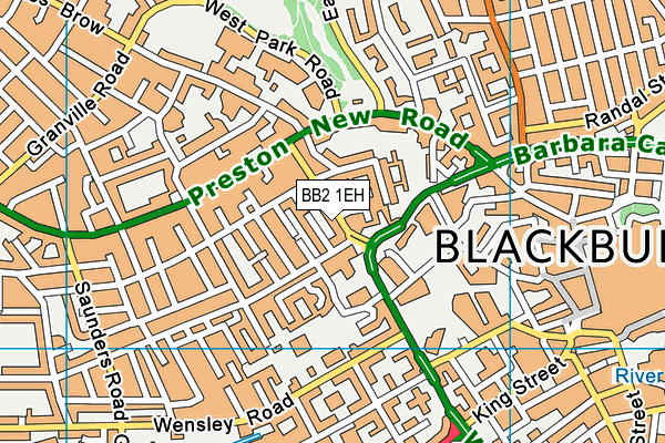 BB2 1EH map - OS VectorMap District (Ordnance Survey)