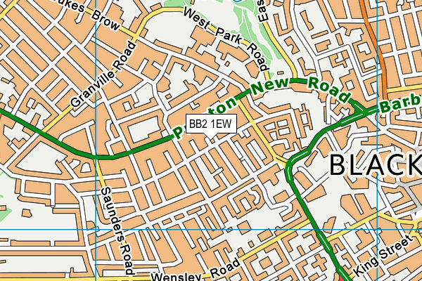 BB2 1EW map - OS VectorMap District (Ordnance Survey)