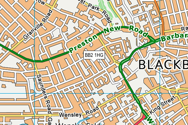 BB2 1HG map - OS VectorMap District (Ordnance Survey)