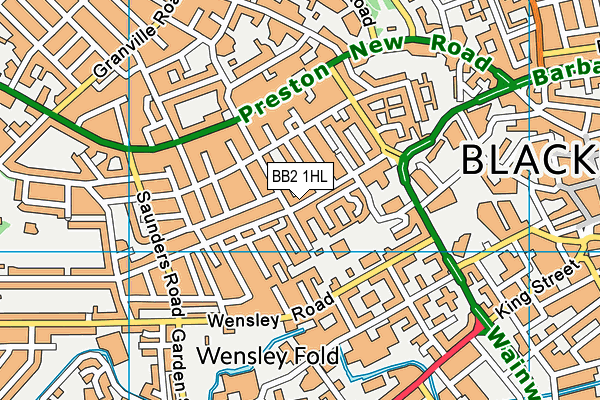 BB2 1HL map - OS VectorMap District (Ordnance Survey)