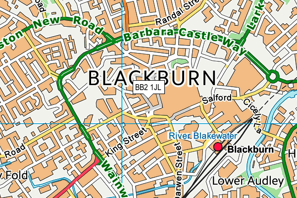 BB2 1JL map - OS VectorMap District (Ordnance Survey)