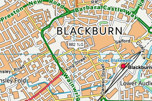 BB2 1LG map - OS VectorMap District (Ordnance Survey)