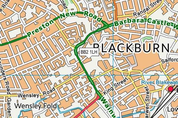 Blackburn College map (BB2 1LH) - OS VectorMap District (Ordnance Survey)