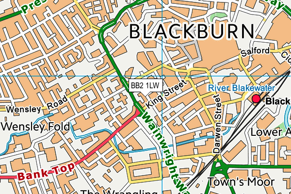 BB2 1LW map - OS VectorMap District (Ordnance Survey)