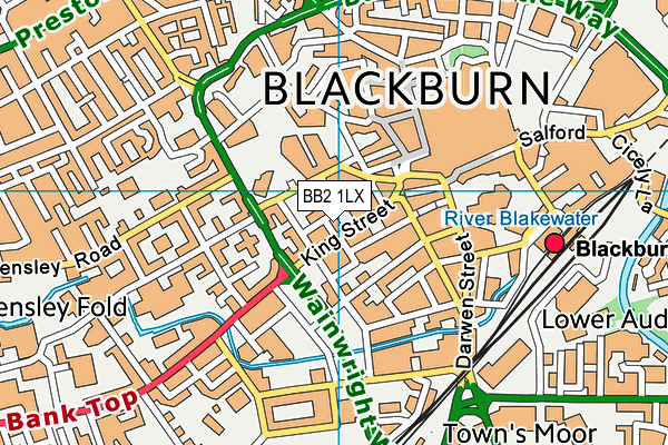 BB2 1LX map - OS VectorMap District (Ordnance Survey)