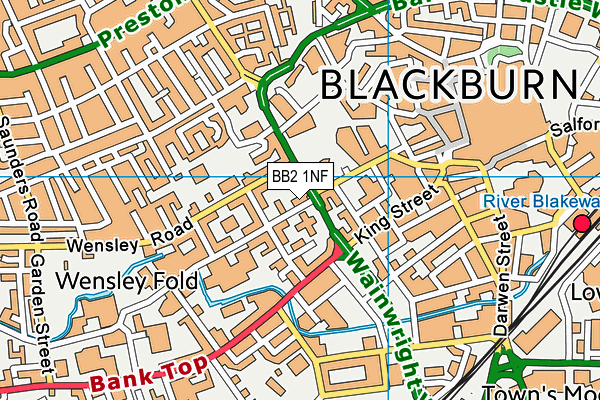 BB2 1NF map - OS VectorMap District (Ordnance Survey)