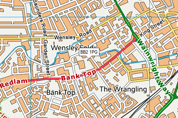 BB2 1PG map - OS VectorMap District (Ordnance Survey)
