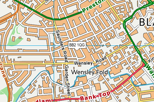 BB2 1QG map - OS VectorMap District (Ordnance Survey)